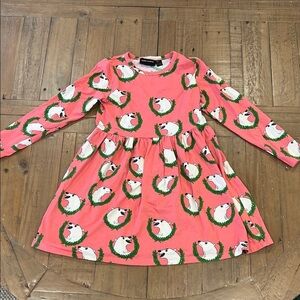 Mini Rodini rose polar bear long sleeve dress 8-9 years